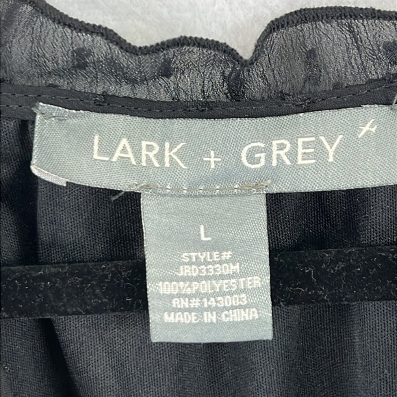 Lark & Grey Layered Dress Size L Black Polyester Semi-sheer w/Lining Airy EUC - Picture 3 of 9